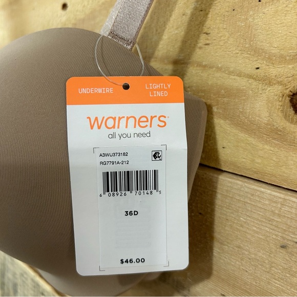 NWT  Warner's 36D Lightly Lined Cushioned Underwire Bra Detachable Straps - Picture 4 of 6